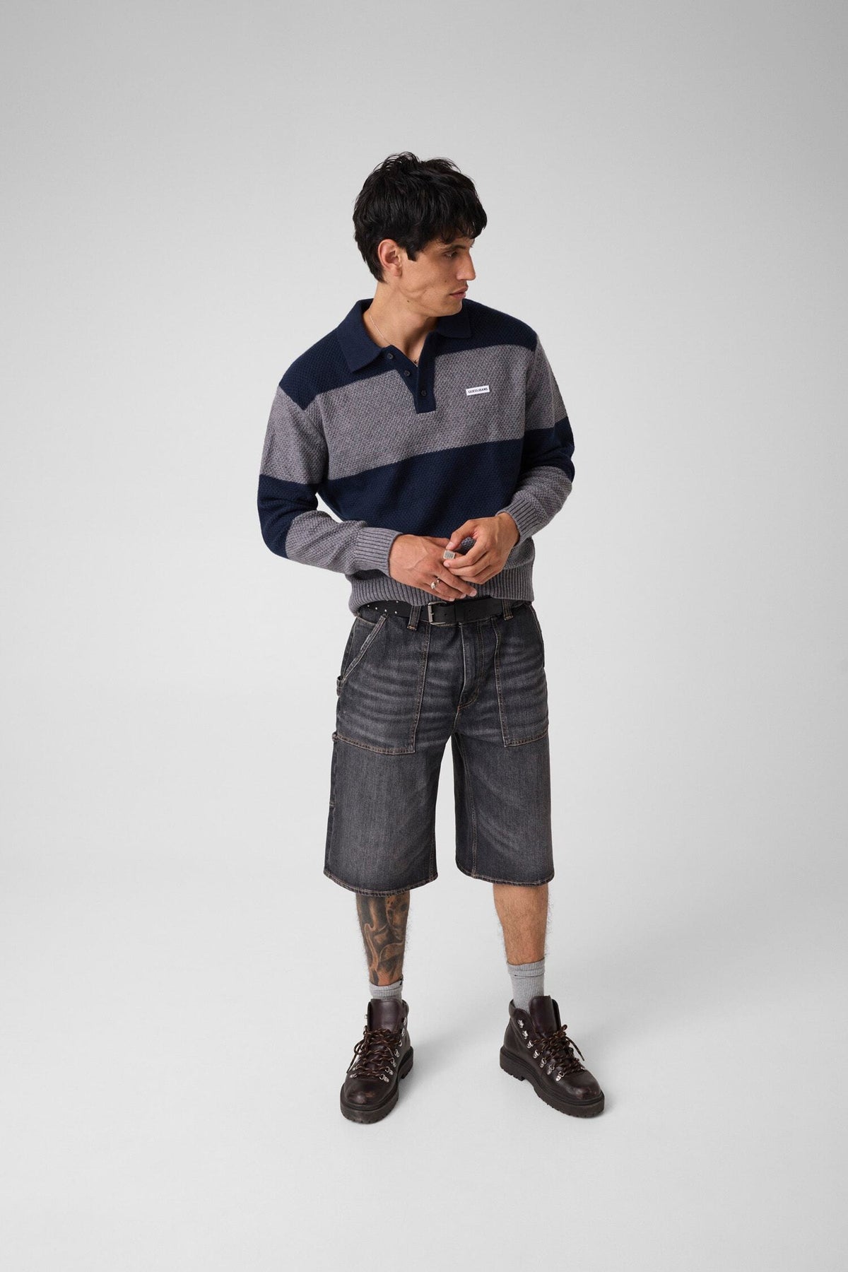 GJ LS STRIPED POLO SWTR