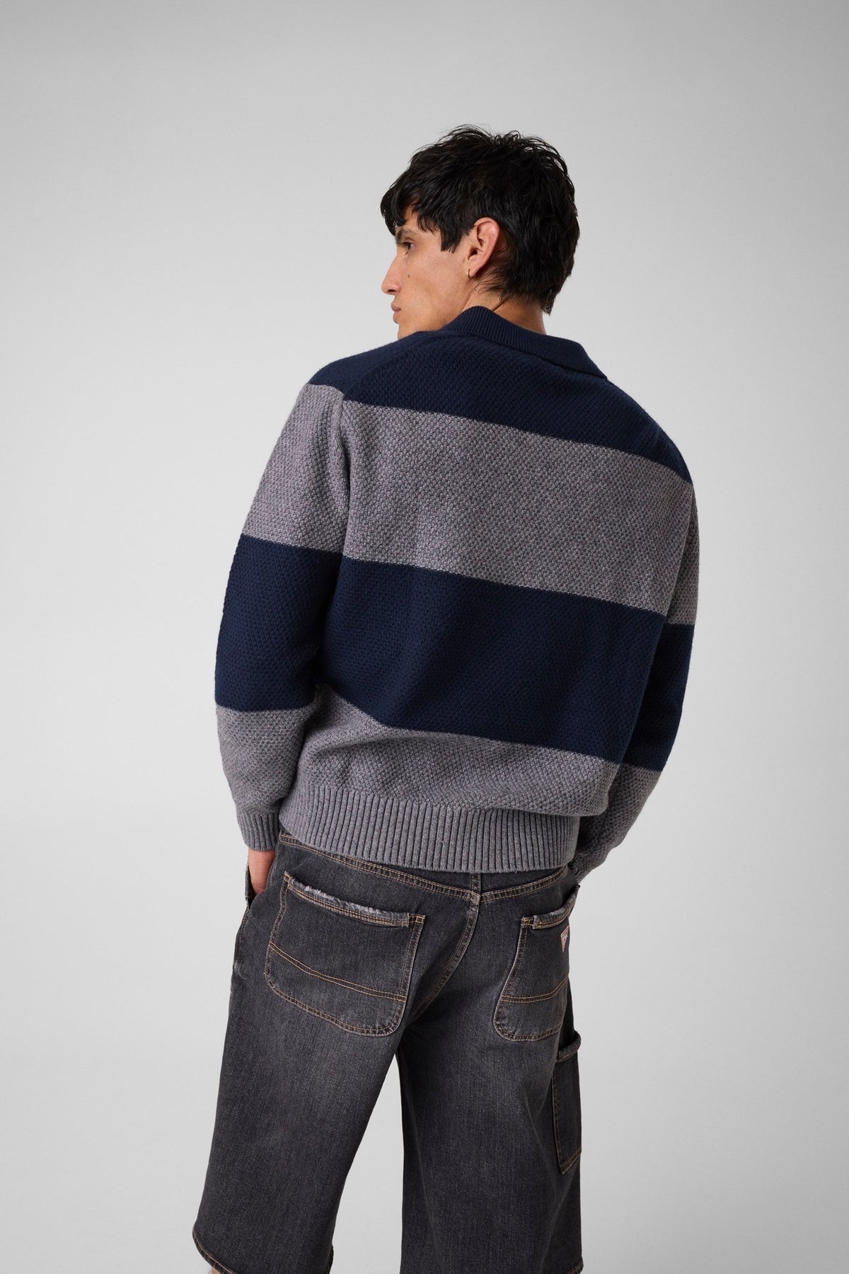 GJ LS STRIPED POLO SWTR
