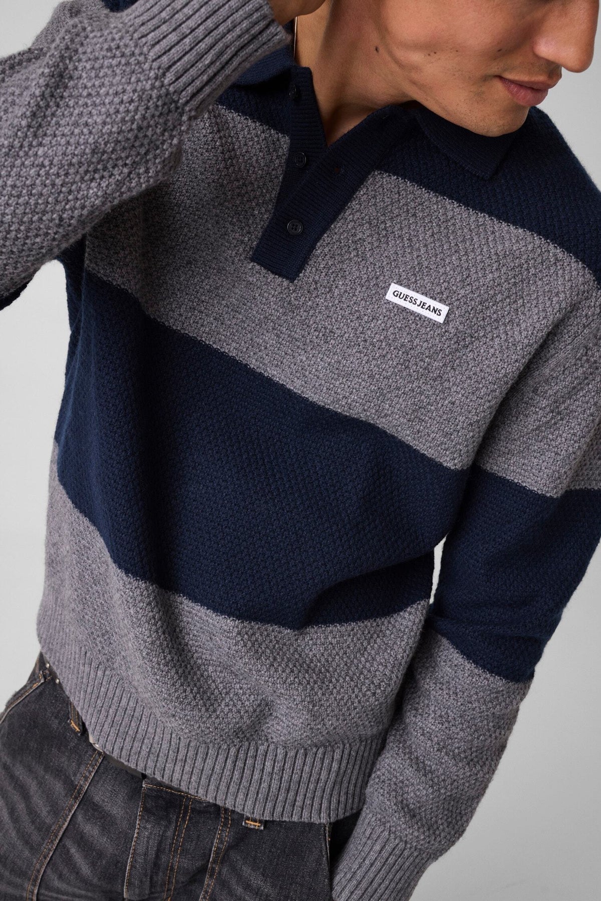 GJ LS STRIPED POLO SWTR
