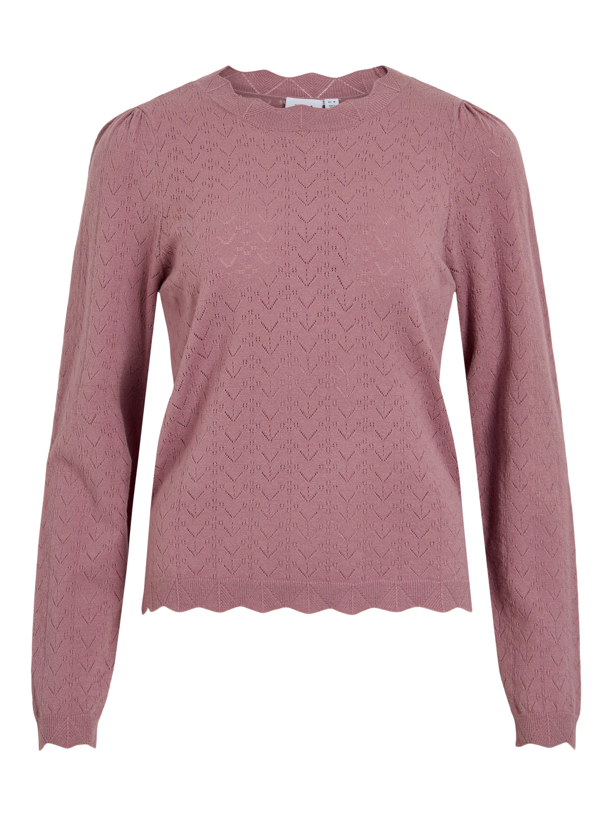 VIFEMI O-NECK L/S KNIT TOP/LC