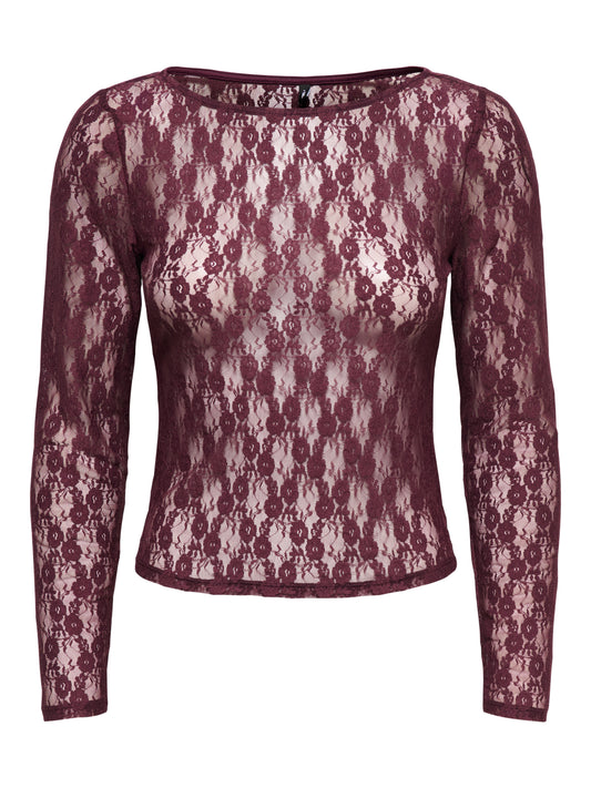 ONLNIKITA L/S BOATNECK LACE TOP BOX JRS