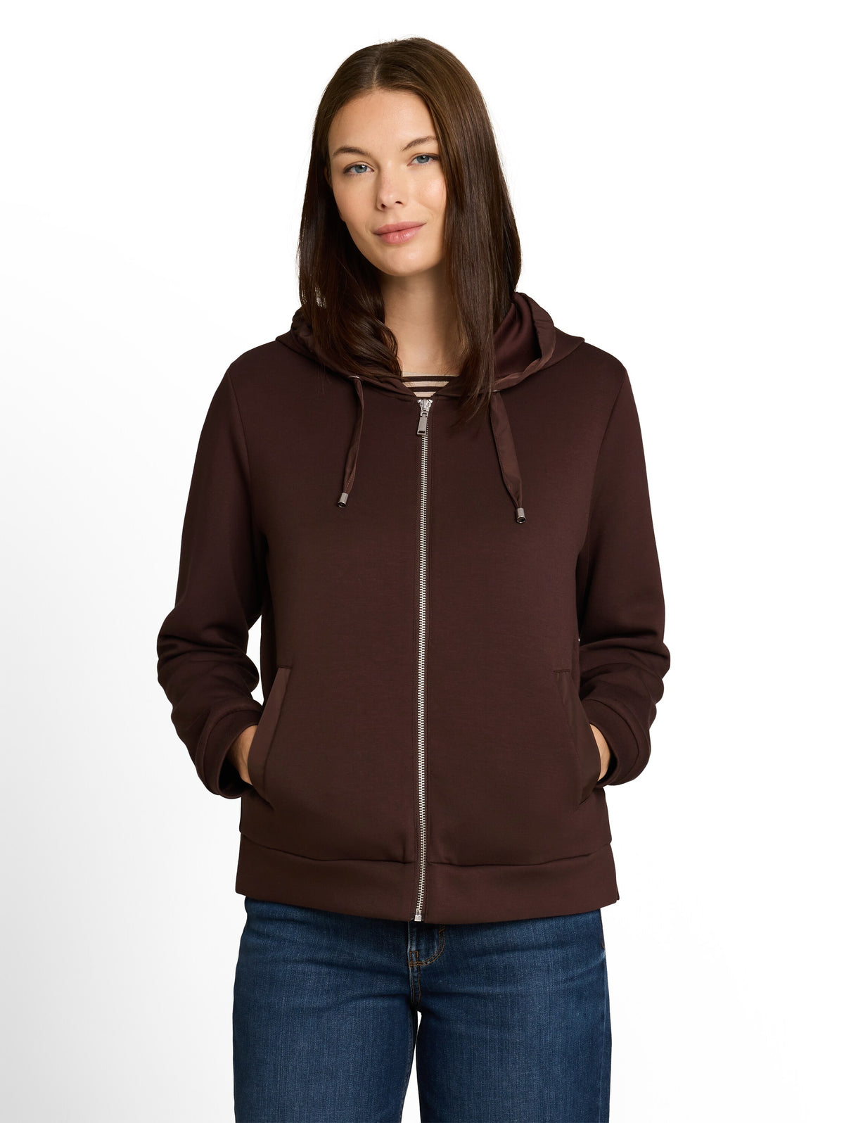 Hoodie Sweatjacke aus Scuba