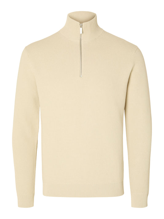 SLMDANE LS KNIT REG STRUC HALF ZIP NOOS