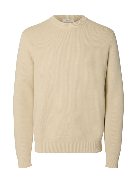 SLMDANE LS KNIT REG STRUC CREW NECK NOOS