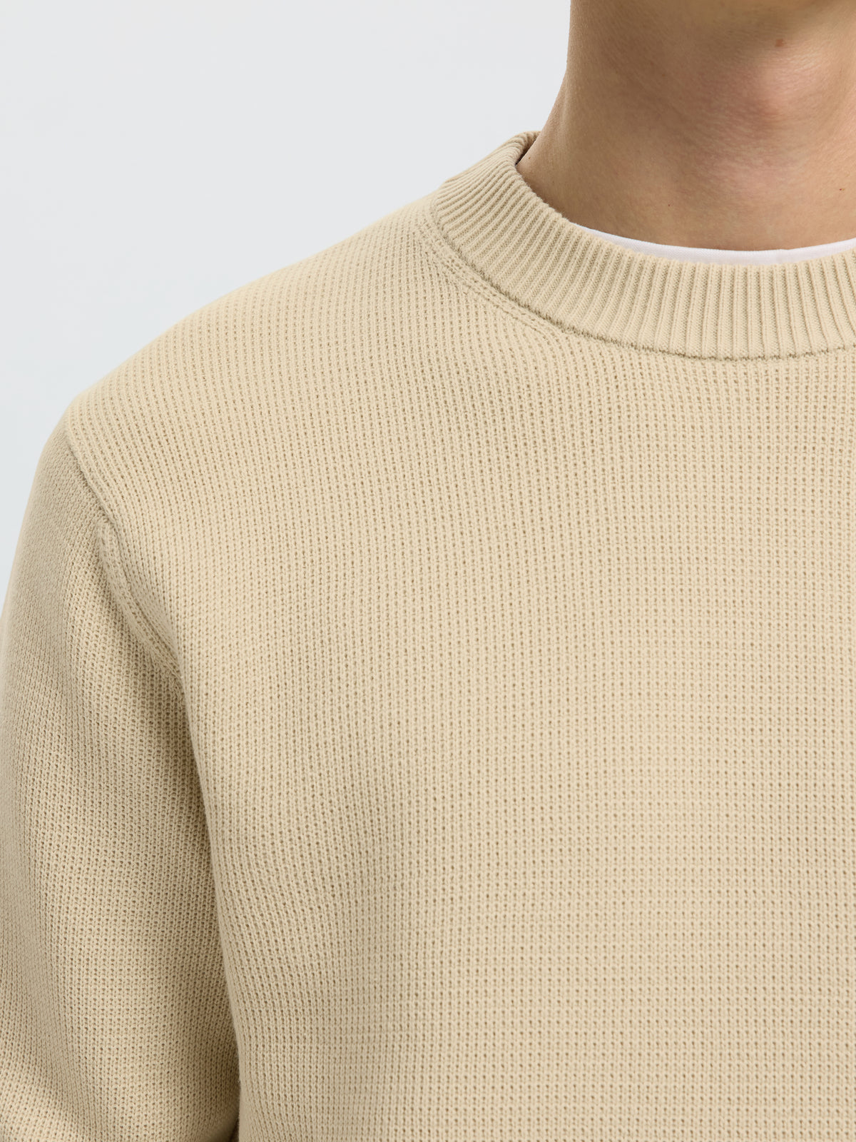 SLMDANE LS KNIT REG STRUC CREW NECK NOOS