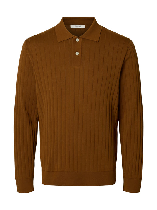 SLMTORINO LS KNIT RIB POLO NOOS