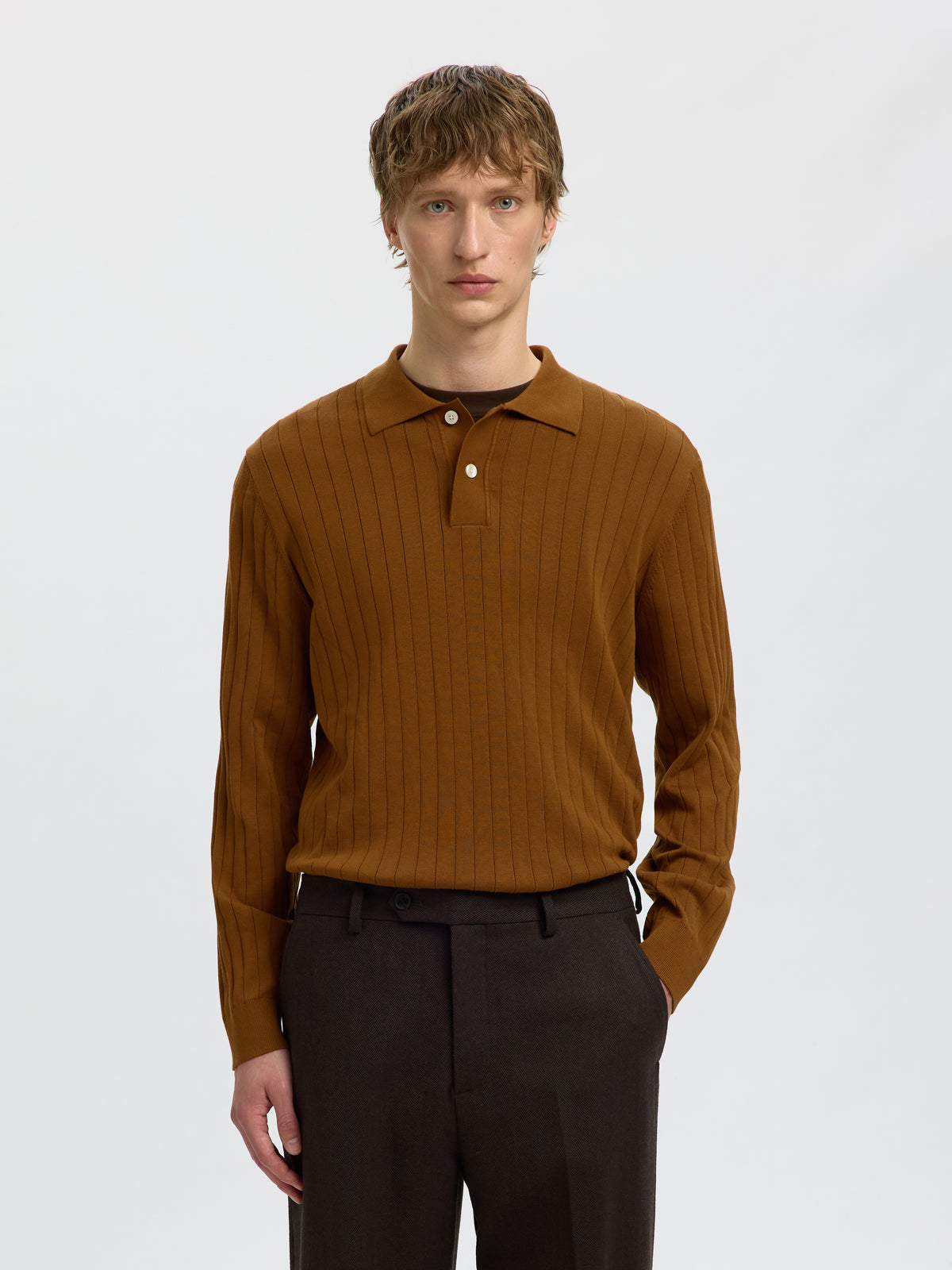 SLMTORINO LS KNIT RIB POLO NOOS