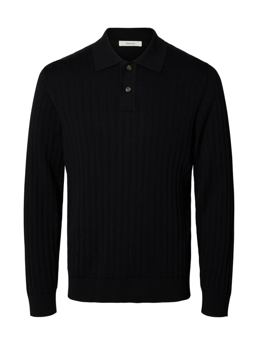 SLMTORINO LS KNIT RIB POLO NOOS
