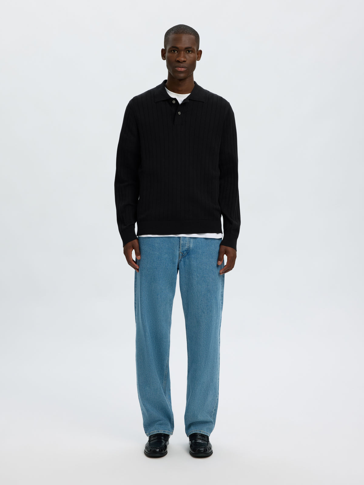 SLMTORINO LS KNIT RIB POLO NOOS