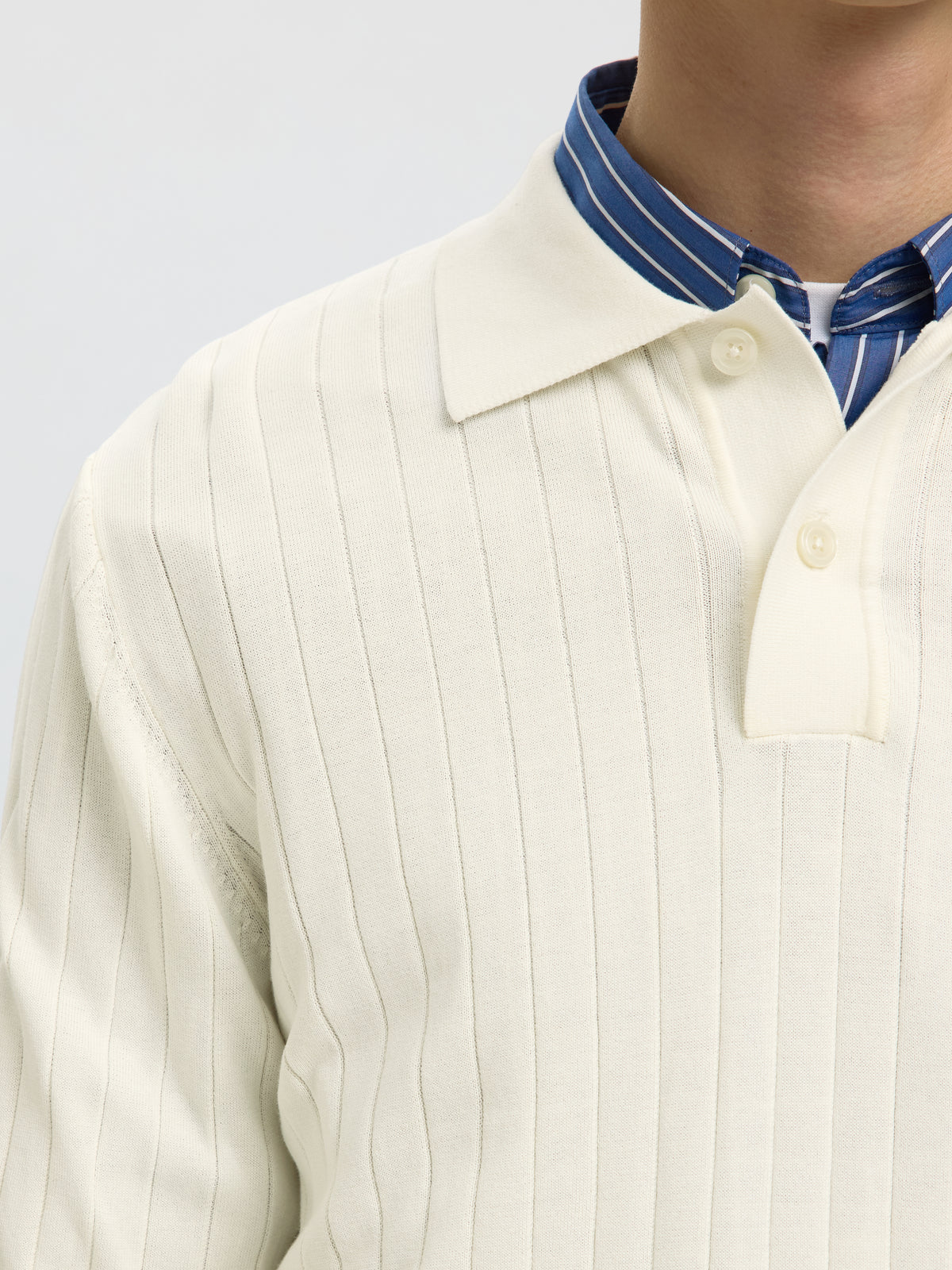 SLMTORINO LS KNIT RIB POLO NOOS