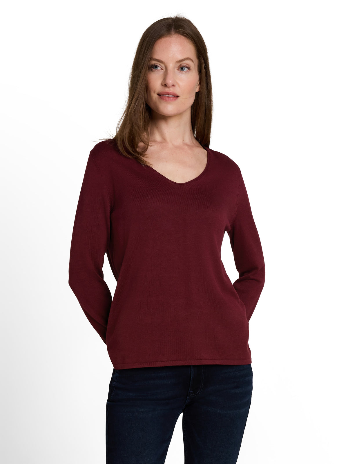 Strickpullover mit V-Ausschnitt