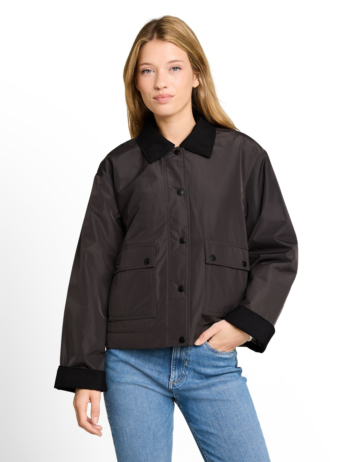 Übergangjacke mit Cord-Kragen