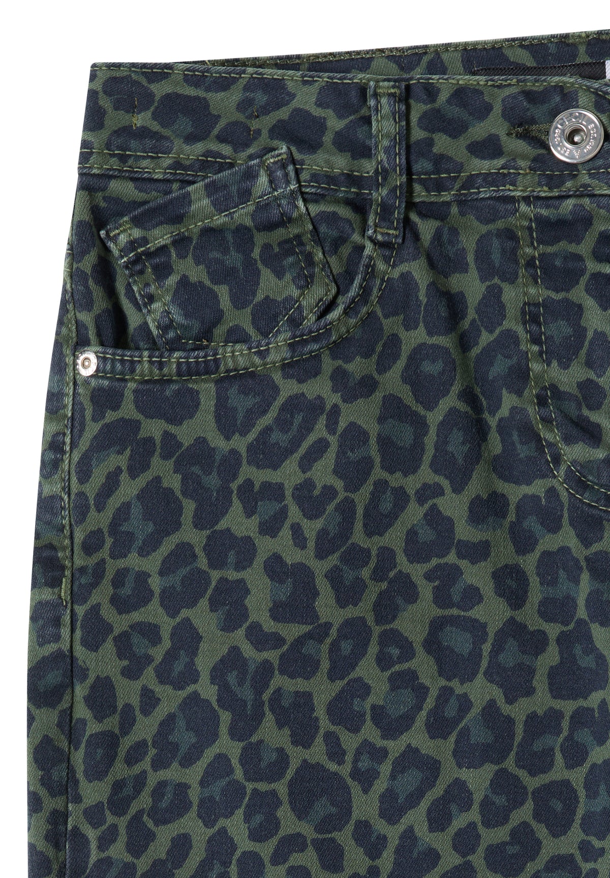 High Waist Wide Leg Jeans mit Leo-Muster
