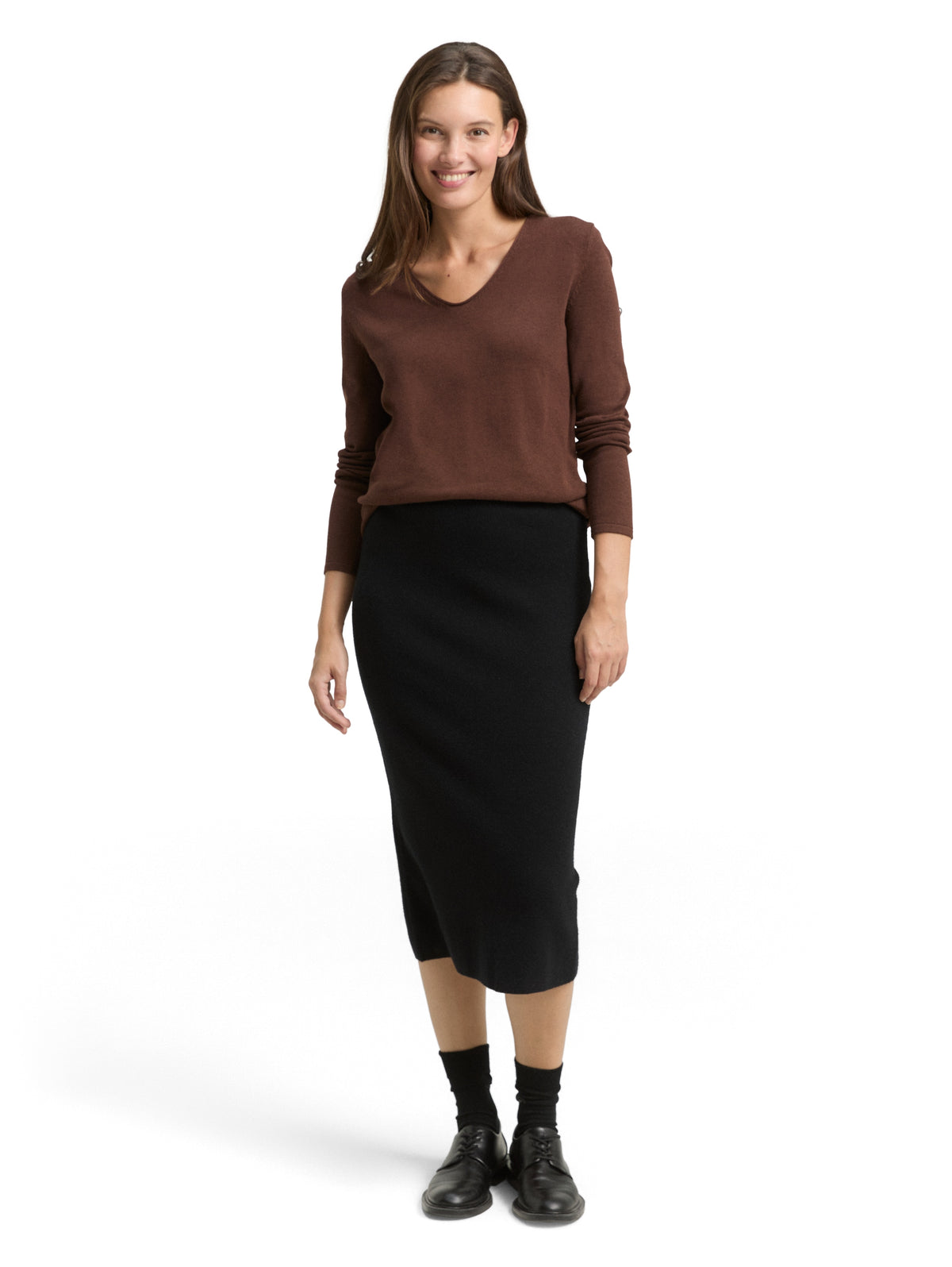 Strickpullover mit V-Ausschnitt