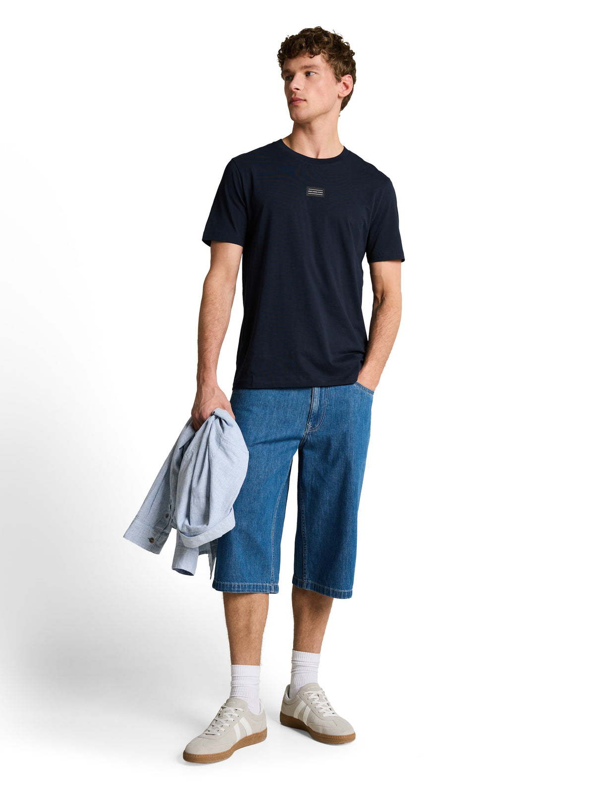 Basic T-Shirt mit Logo-Print