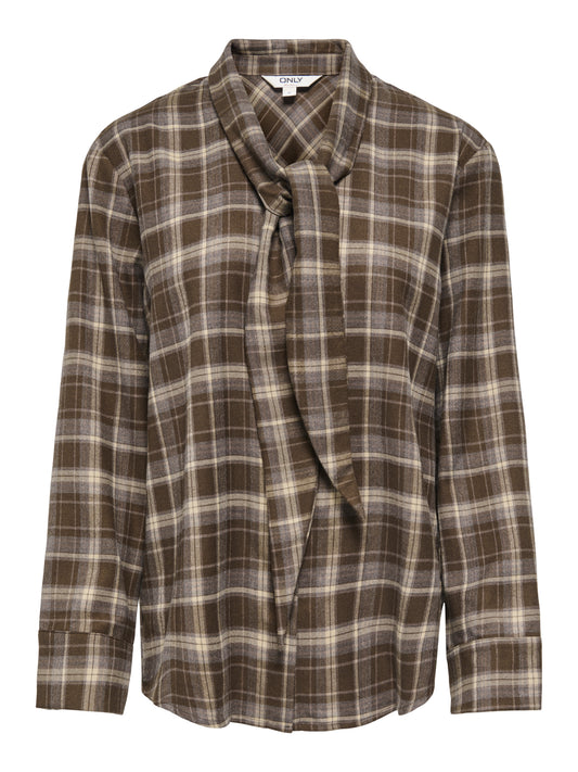 ONLGUKA L/S TIE ASSY CHECK SHIRT WVN