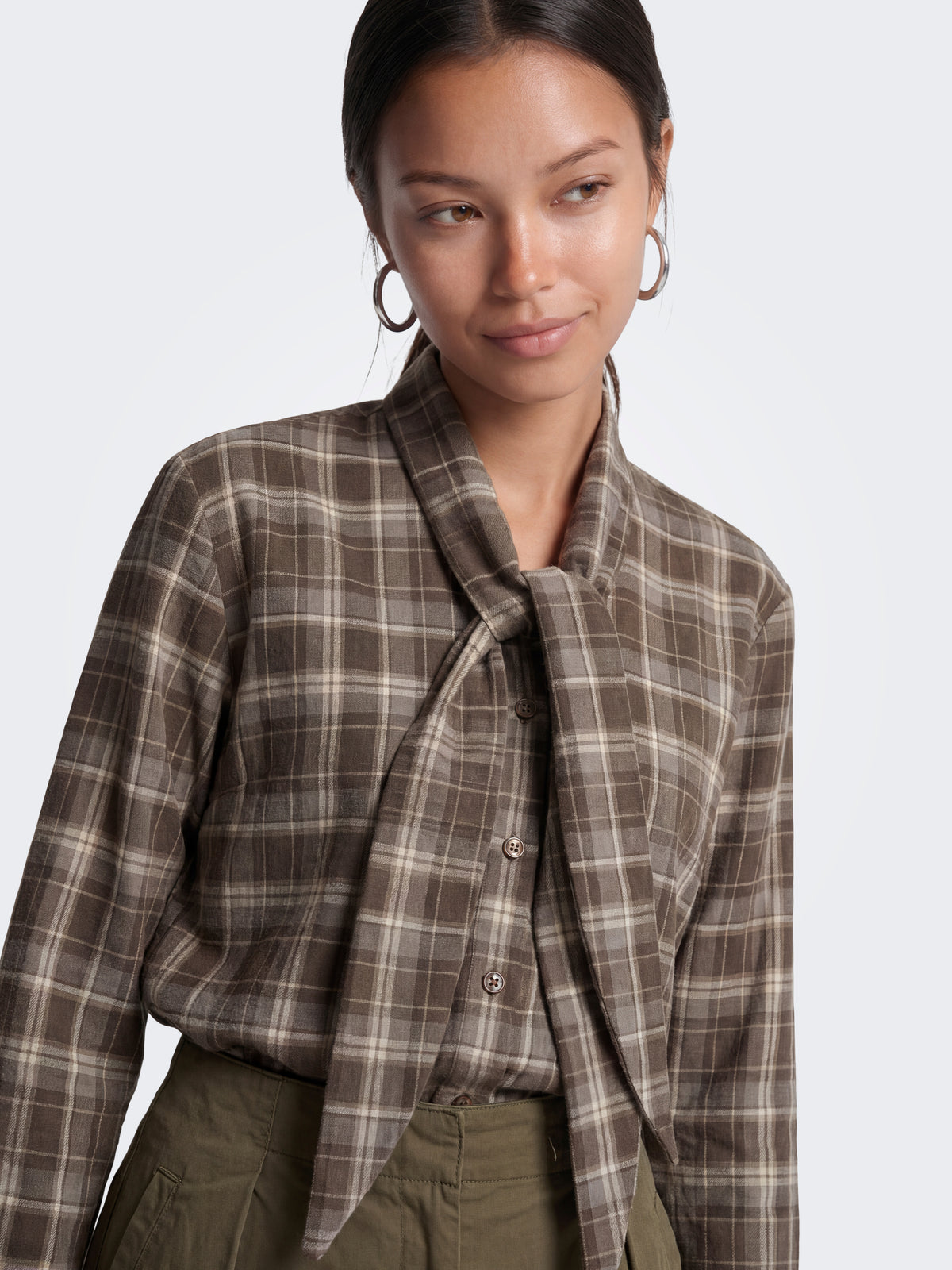 ONLGUKA L/S TIE ASSY CHECK SHIRT WVN
