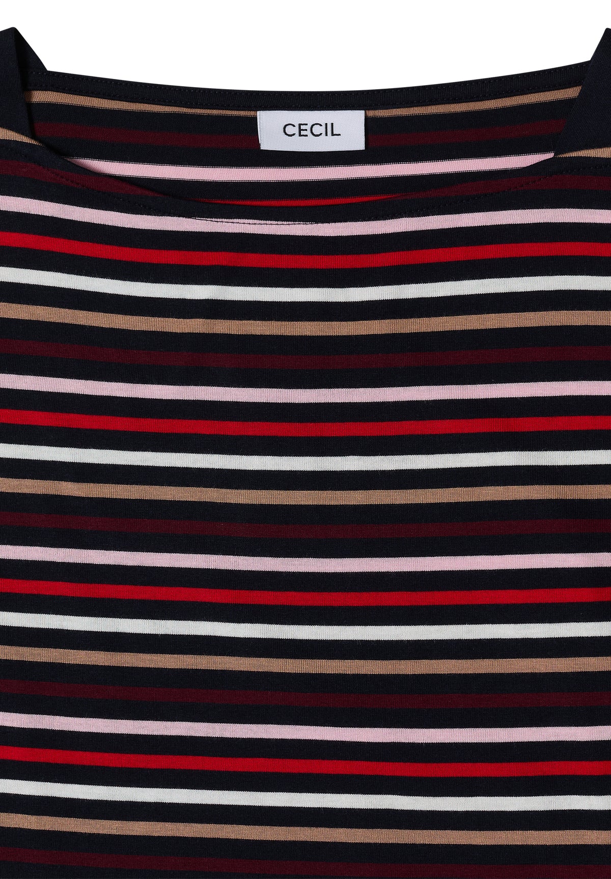 3/4-Arm Shirt mit Boat Neck und Streifen