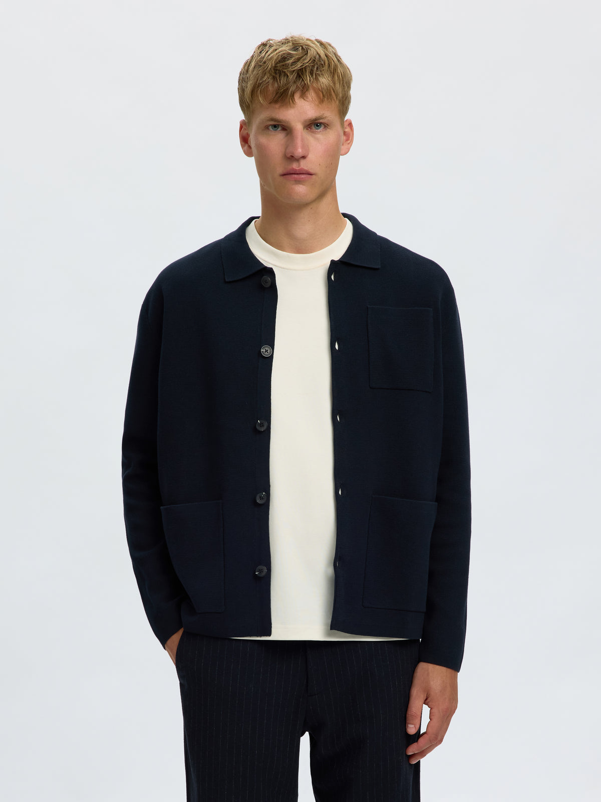 SLMMIKE LIGHT POLO CARDIGAN NOOS