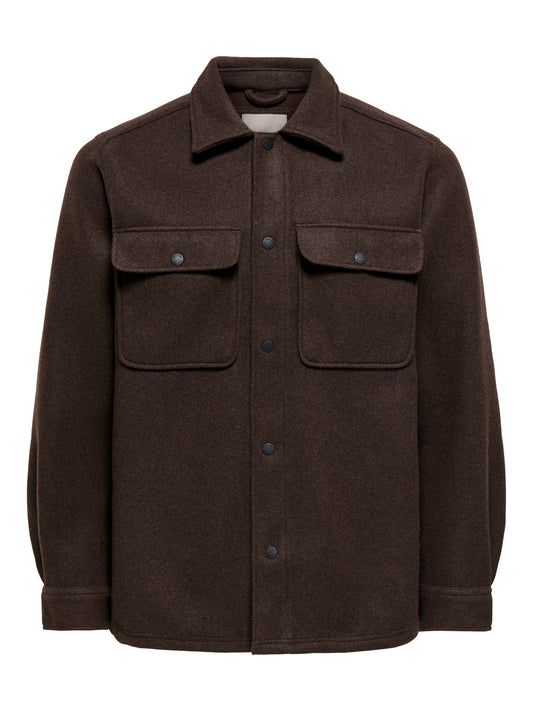 ONSASH OVR WOOLEN LOOK PKT LS SHIRT NOOS