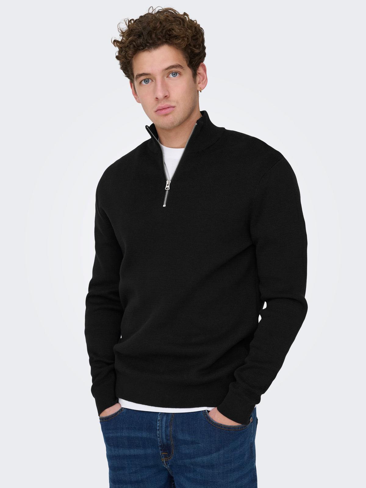 ONSTING REG HALF ZIP KNIT NOOS