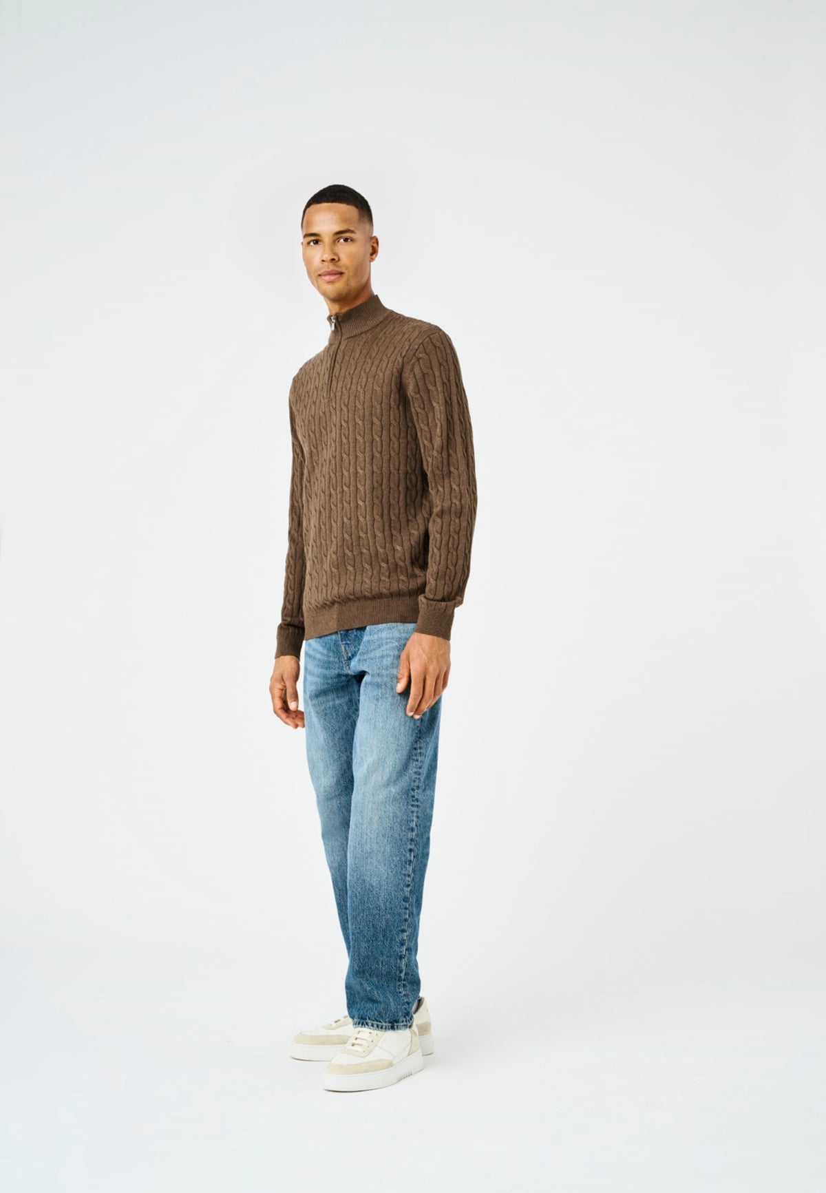 ONSLOUI REG 12 CABEL HALF ZIP KNIT NOOS