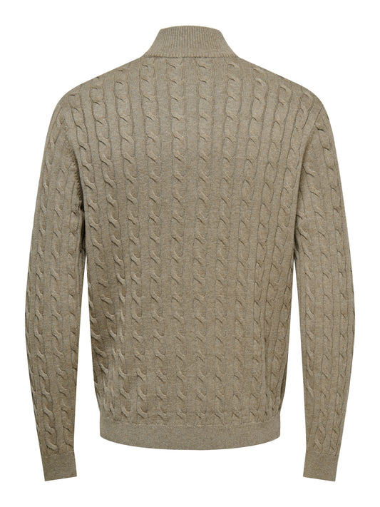 ONSLOUI REG 12 CABEL HALF ZIP KNIT NOOS