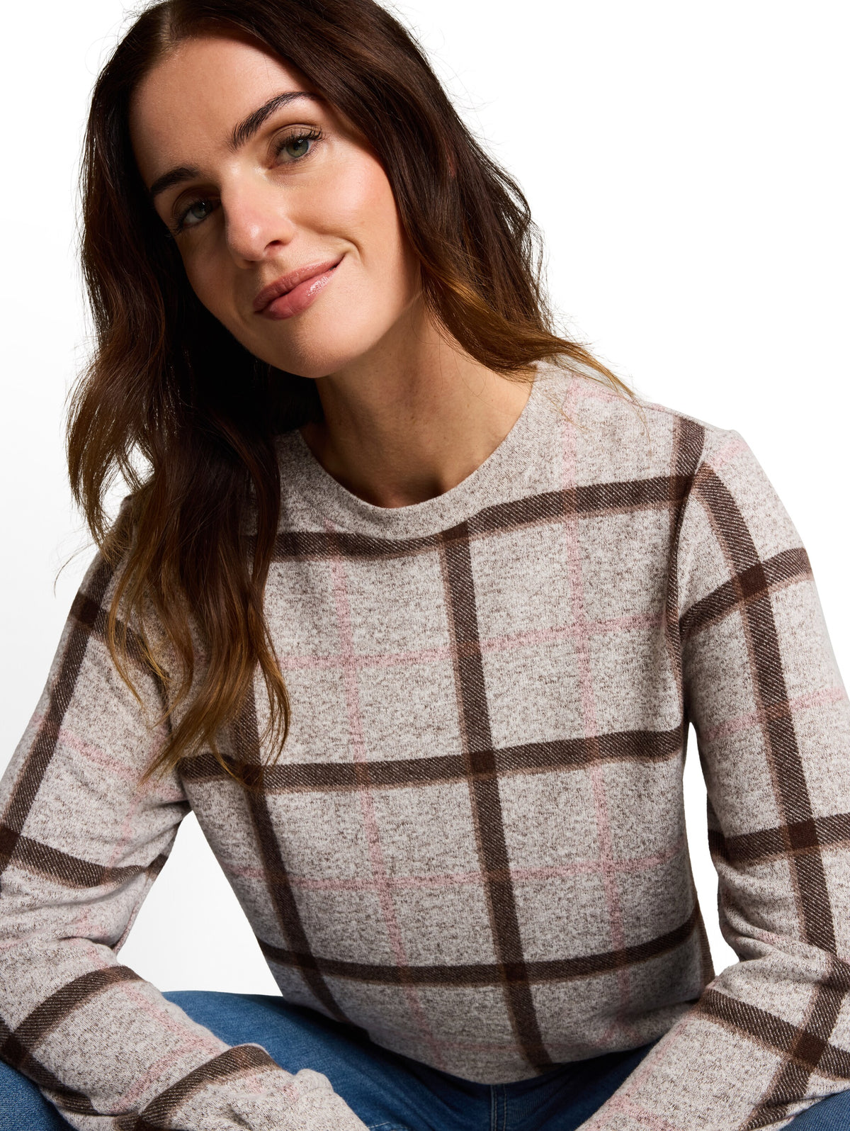 Cosy Langarmshirt mit Muster