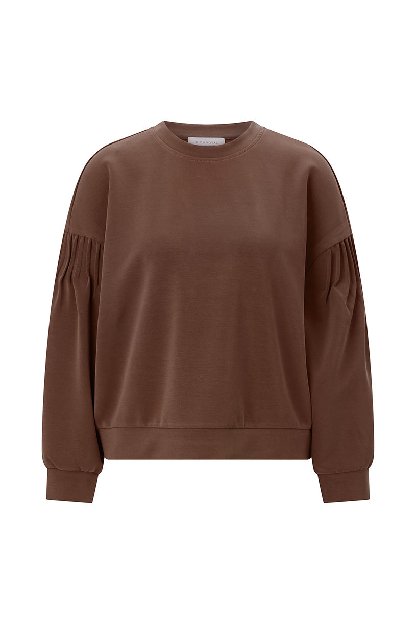 T Peach Pleated Crew