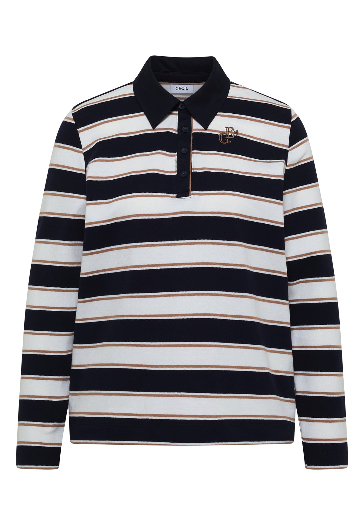 Langarm Poloshirt mit Knöpfen