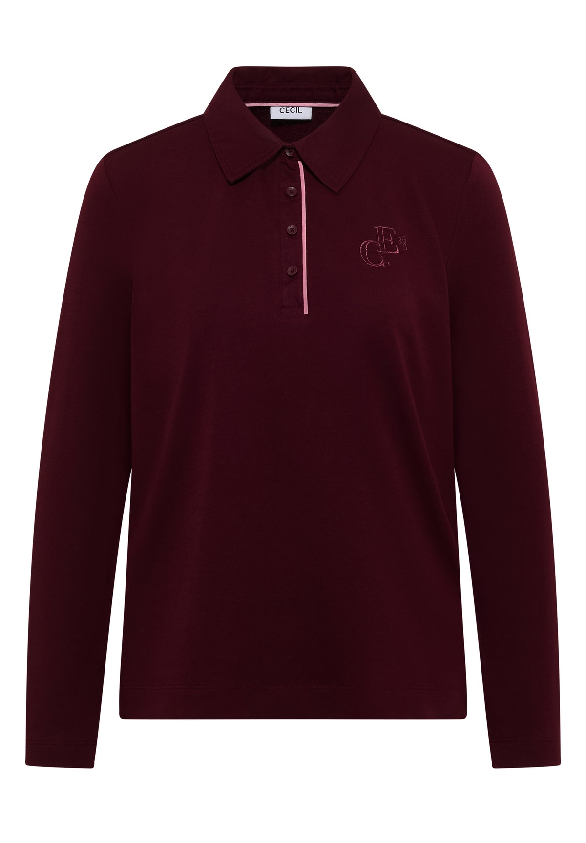 Langarm Poloshirt mit Knöpfen