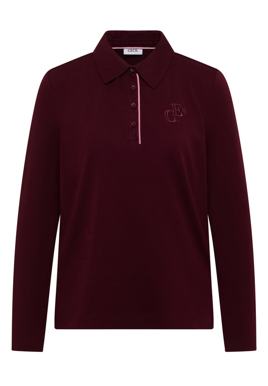 Langarm Poloshirt mit Knöpfen