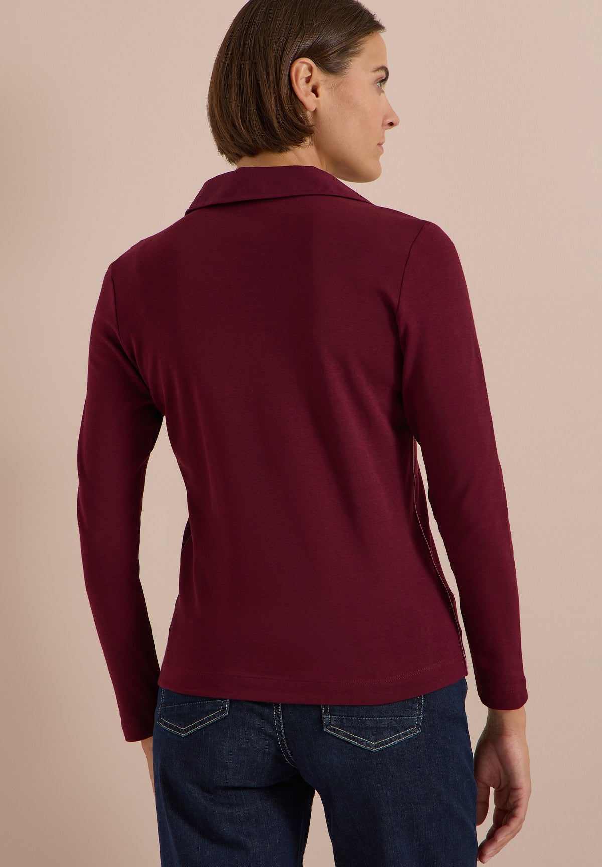 Langarm Poloshirt mit Knöpfen