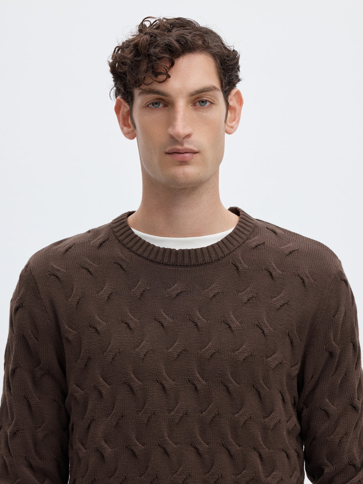 SLMCARLOS LS CABLE CREW NECK NOOS