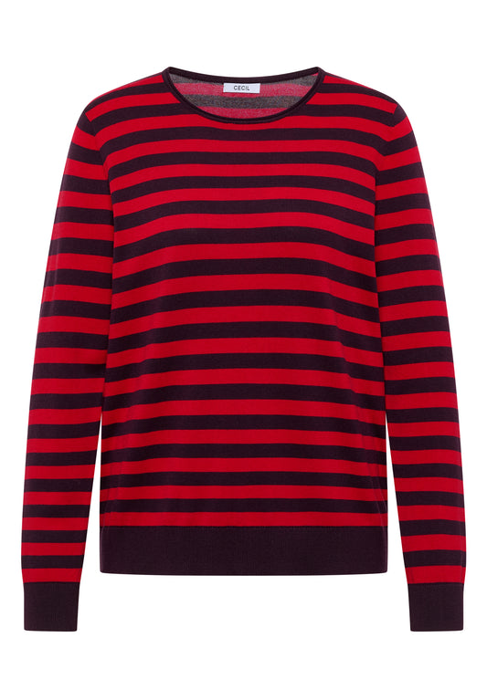 Pullover mit Rundhals und Streifen