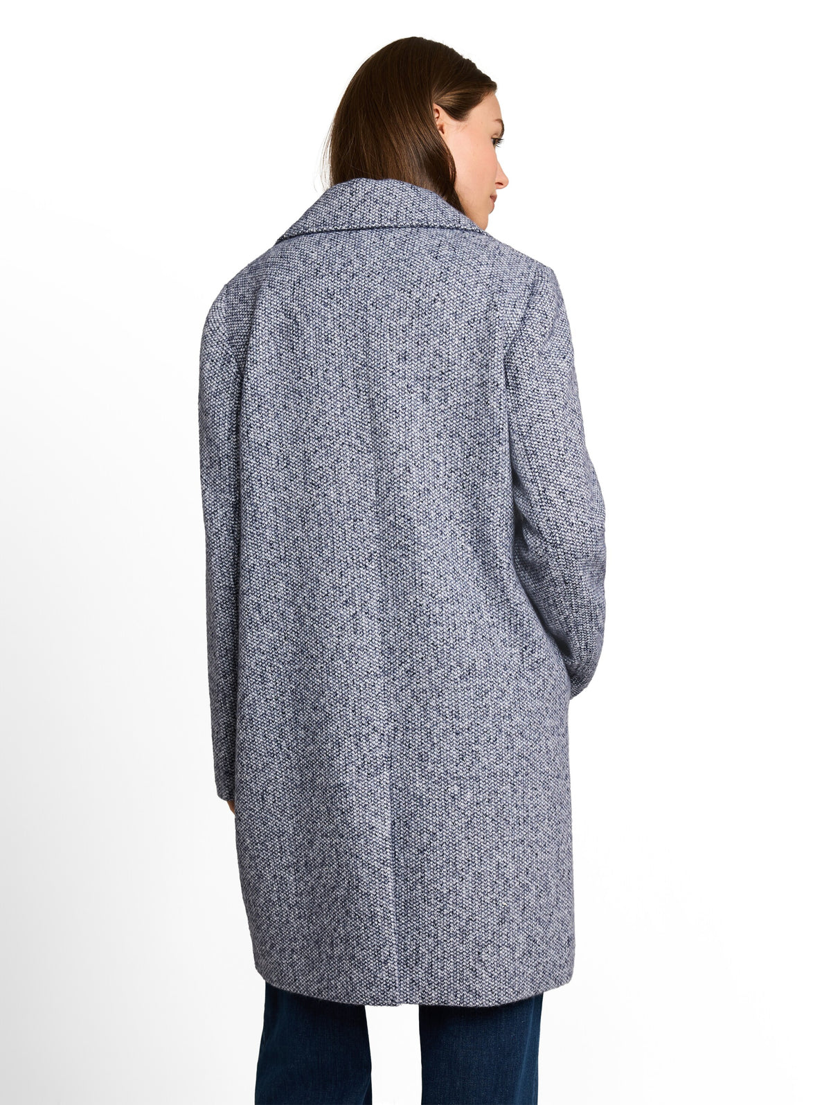 Bouclé Mantel mit Reverskragen