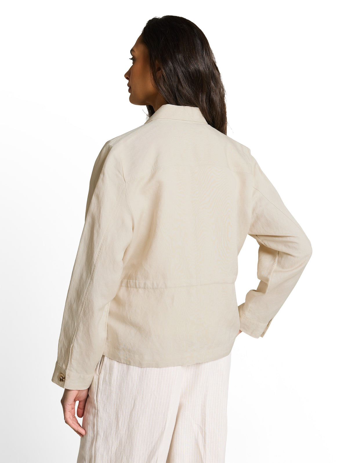 Regular Fit Jacke mit Leinenanteil