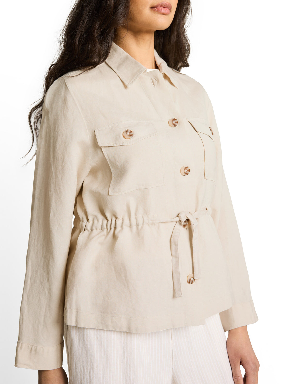 Regular Fit Jacke mit Leinenanteil