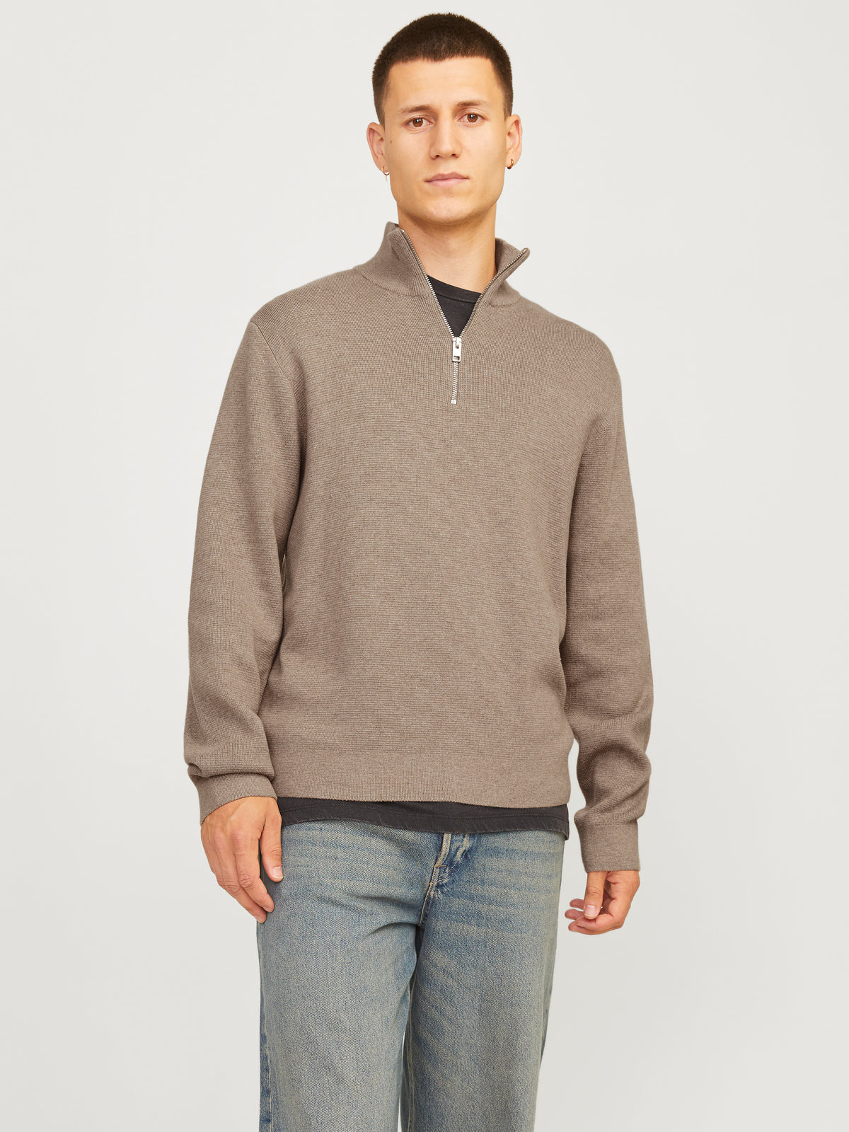 JJMILANO STITCH KNIT HALF ZIP SN