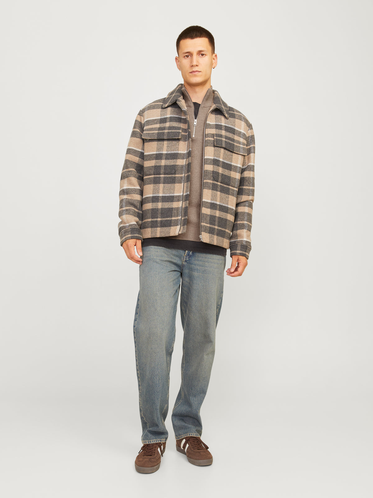 JJMILANO STITCH KNIT HALF ZIP SN