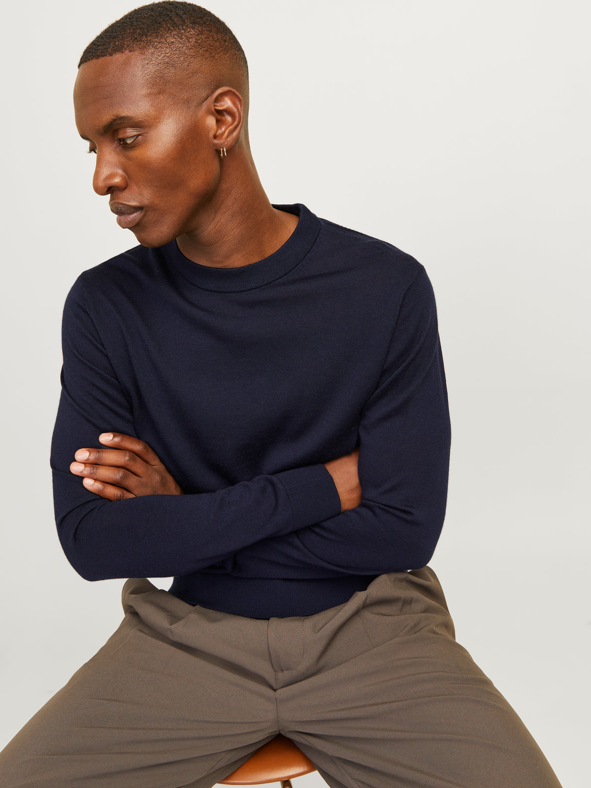JJMILANO STITCH KNIT CREW NECK SN