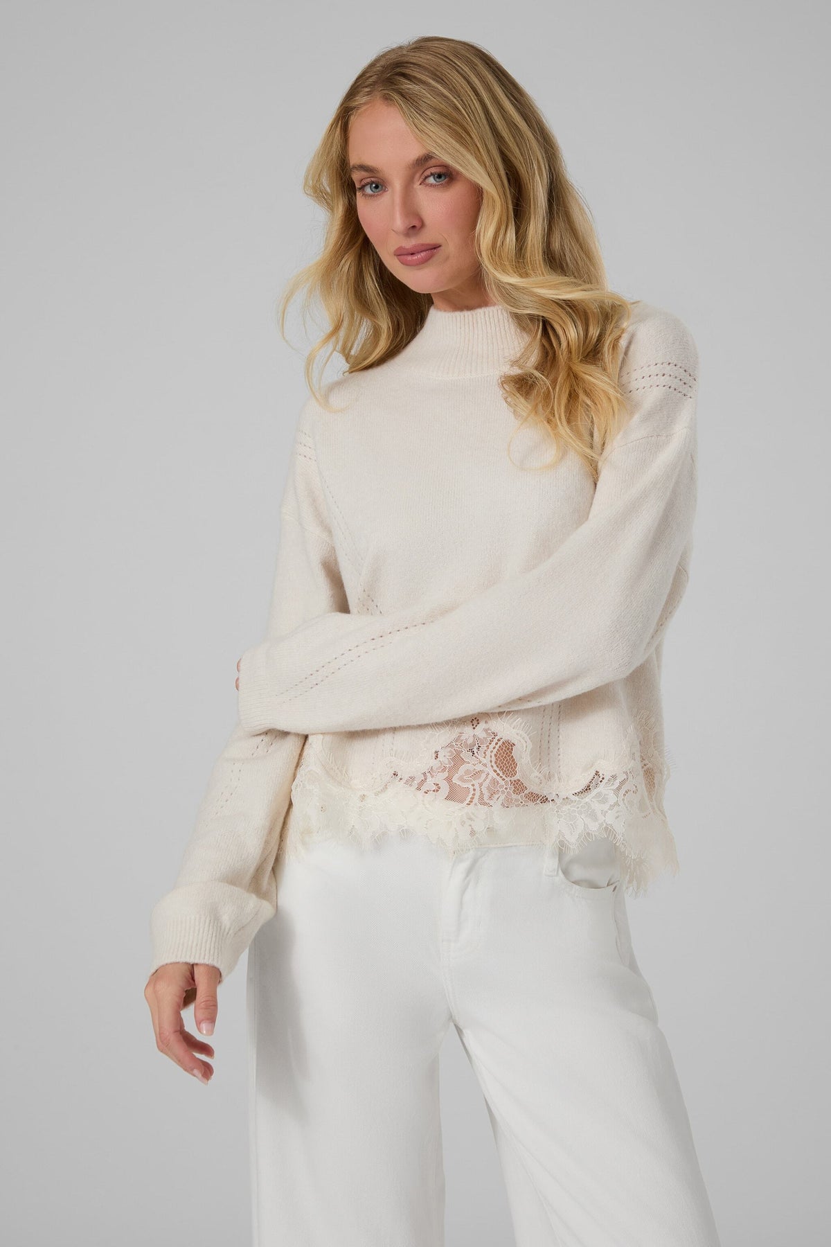 LS MN HAYDEN LACE SWTR