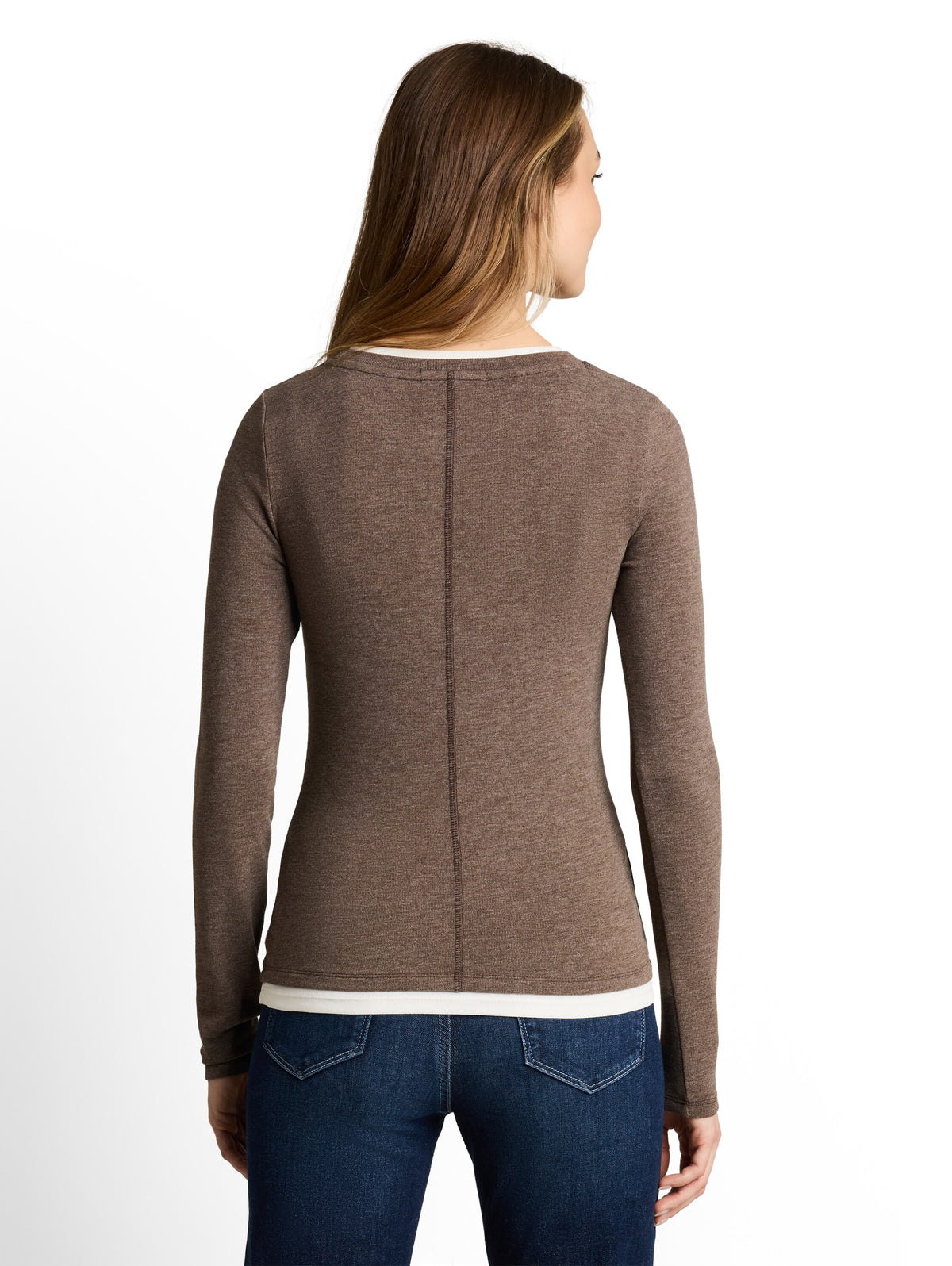 Cosy Langarmshirt in 2-in-1-Optik