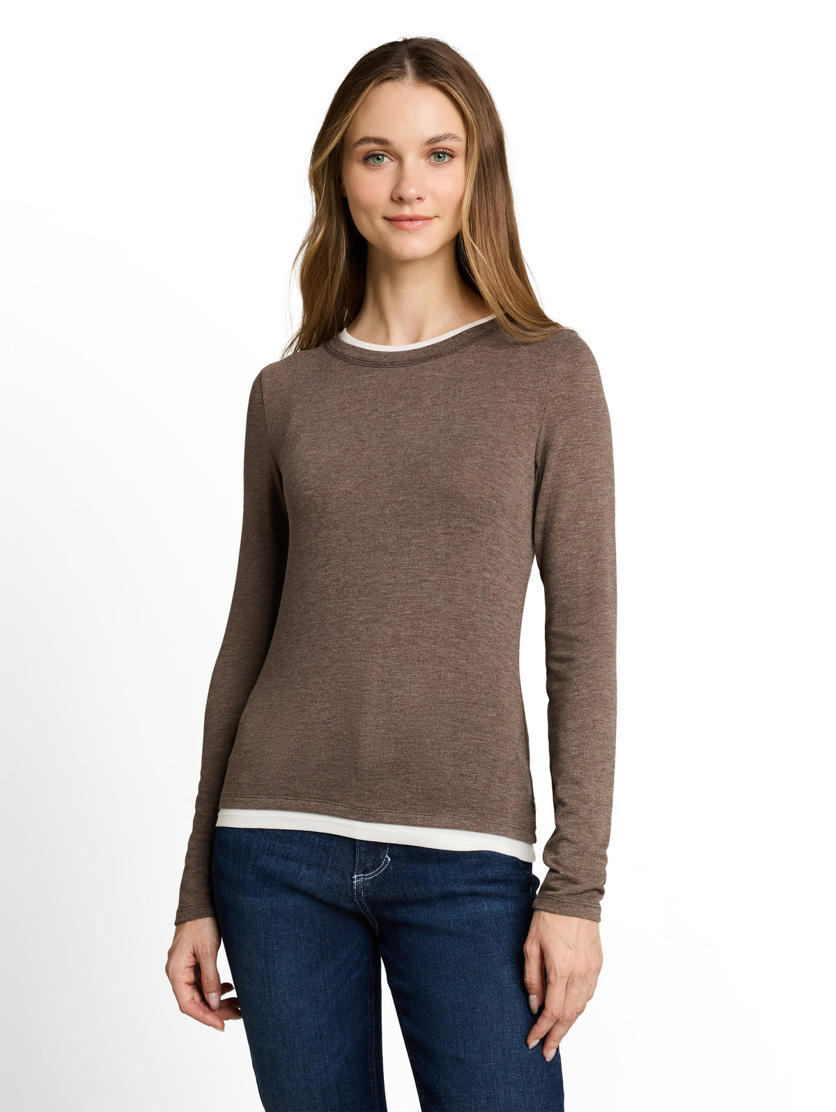 Cosy Langarmshirt in 2-in-1-Optik