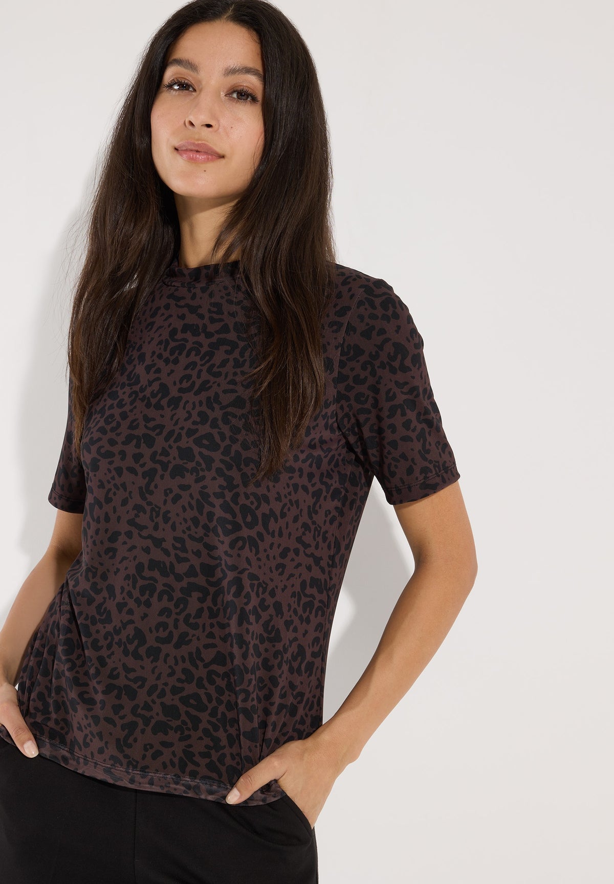 Meshshirt mit Leomuster