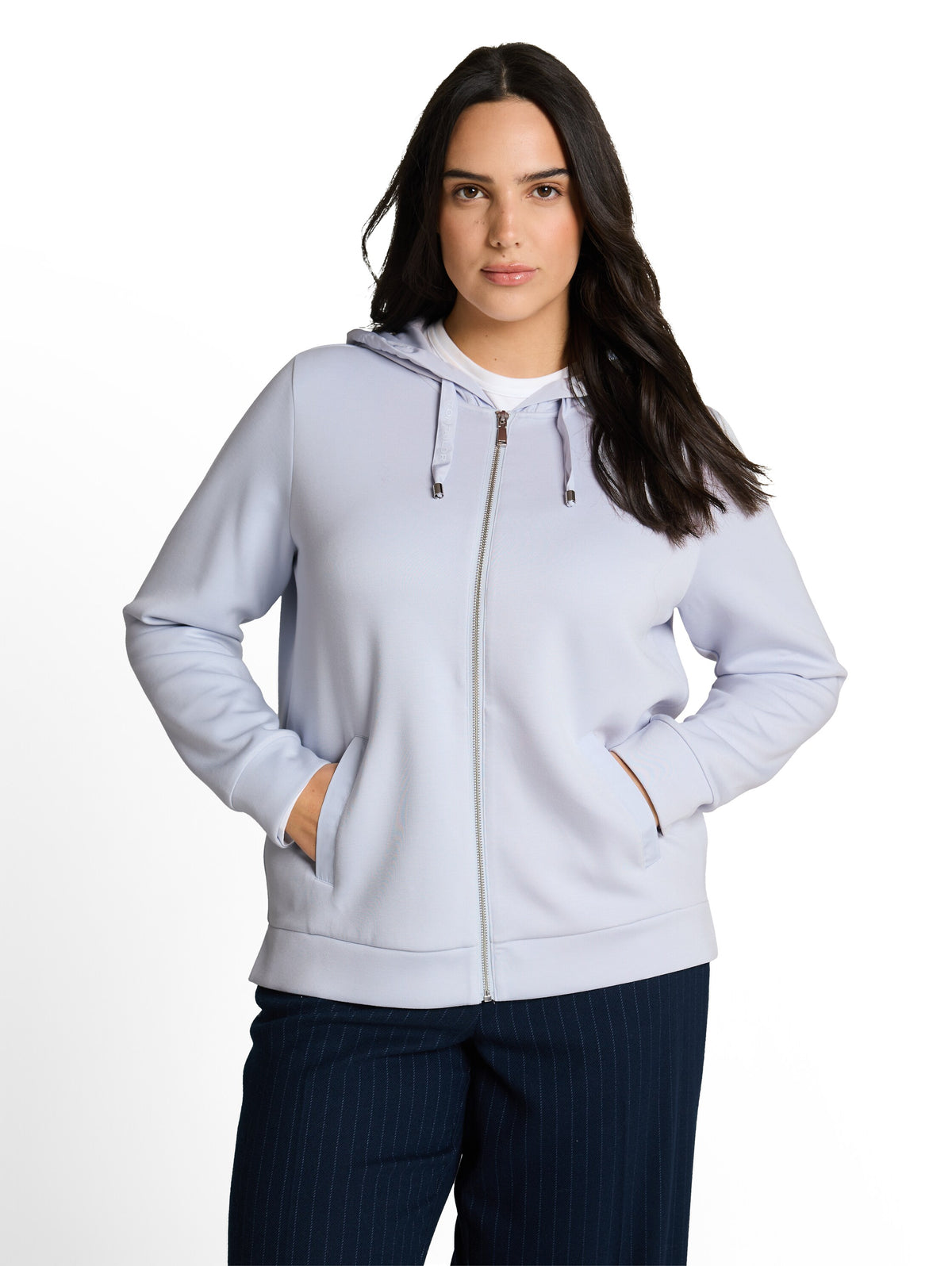 Plus Size - Hoodie Sweatjacke aus Scuba