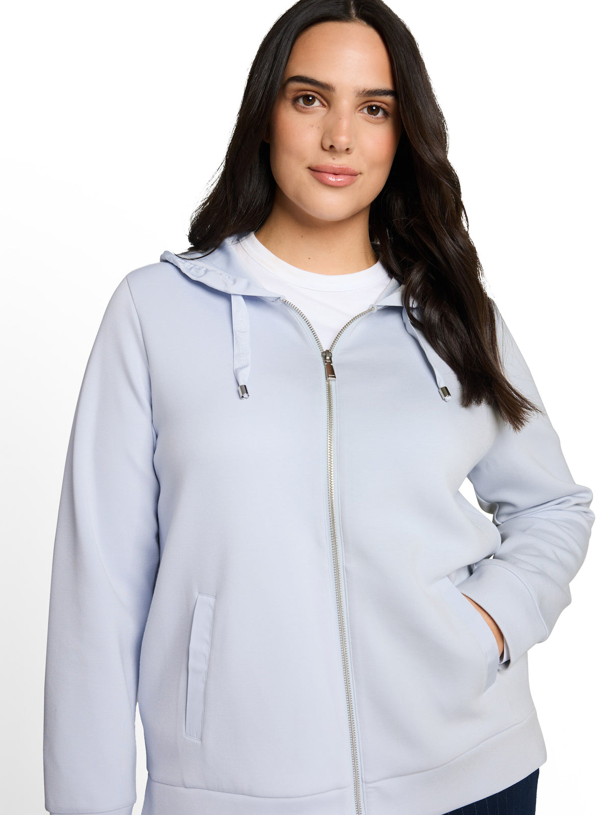 Plus Size - Hoodie Sweatjacke aus Scuba