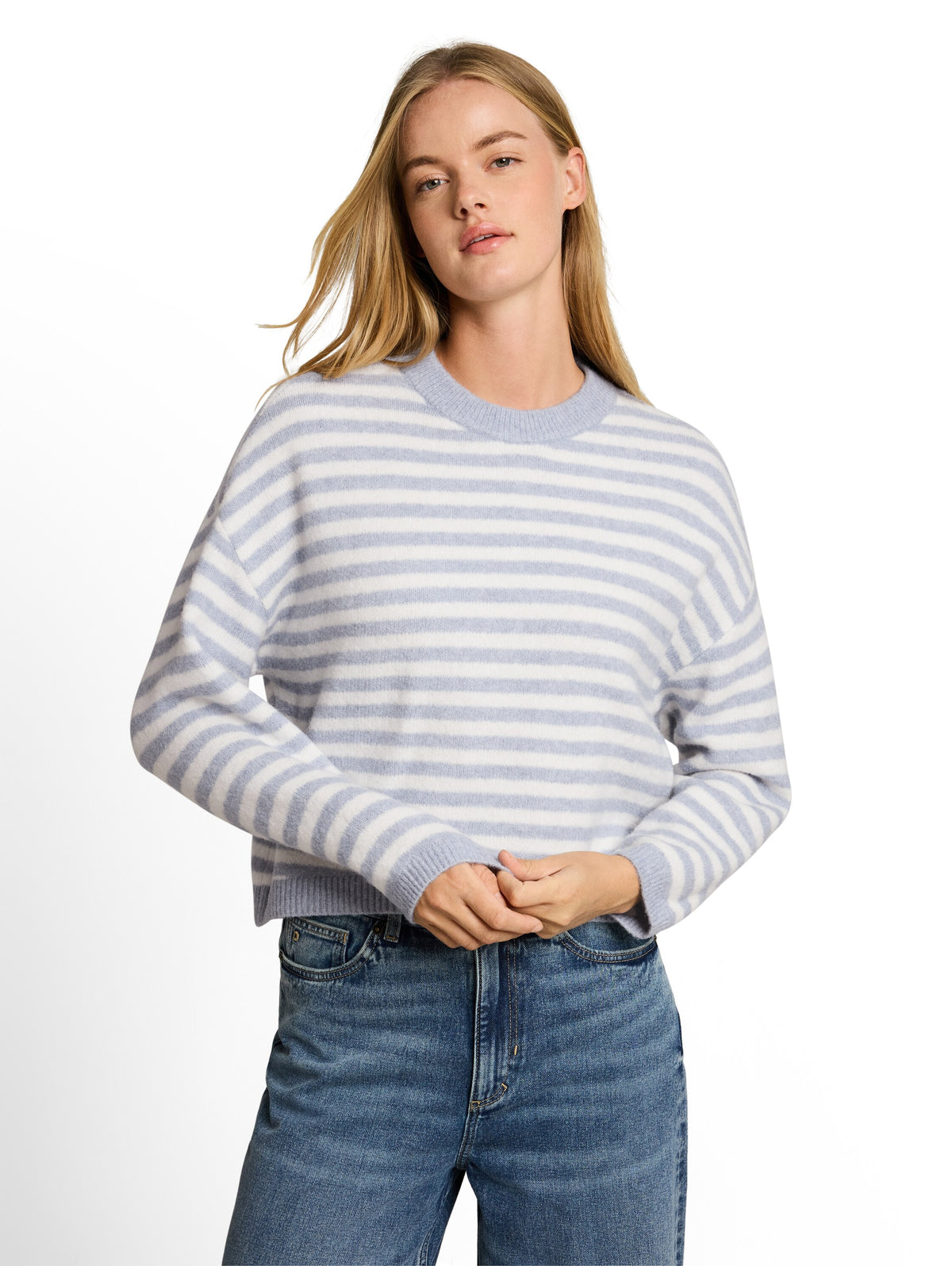 Cosy Strickpullover mit Streifenmuster