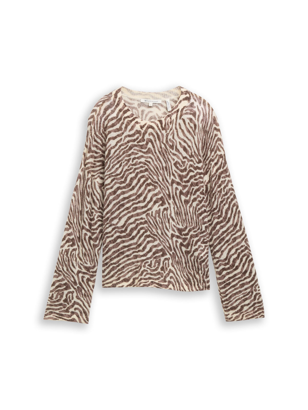 Relaxed Fit Strickpullover mit Zebra-Print