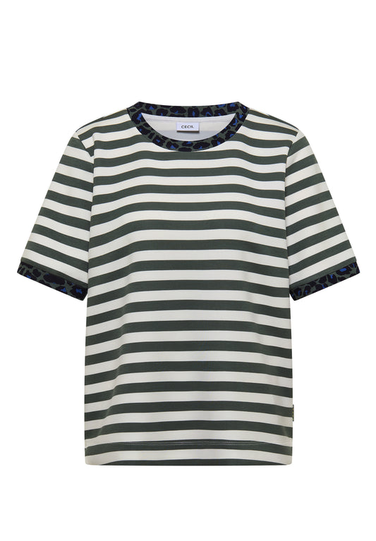T-Shirt mit Rundhals und Leo-Details